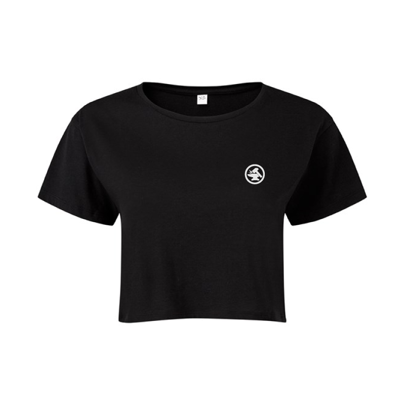 Black crop tee shirt best sale